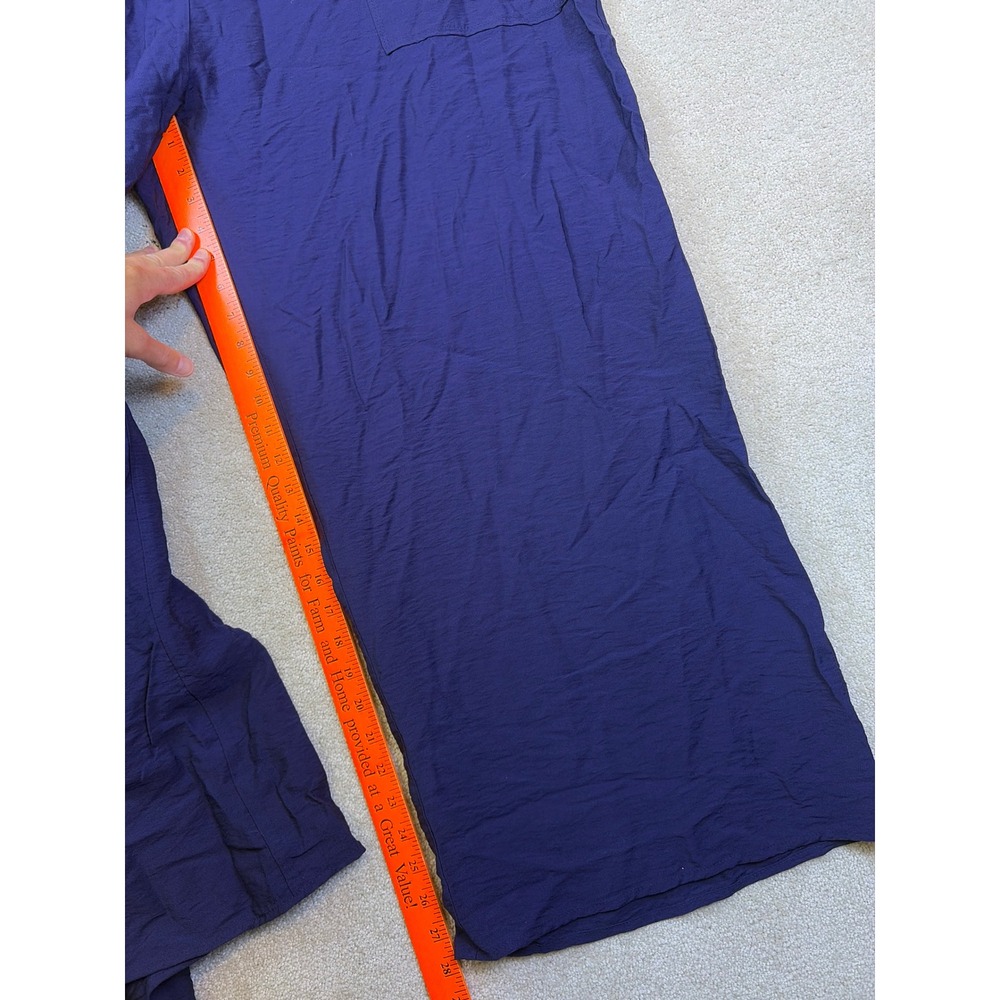 Simply Vera Vera Wang Wide Leg Pants Women 1X Blue Smocked Waist Rayon Blend NEW - Picture 8 of 9